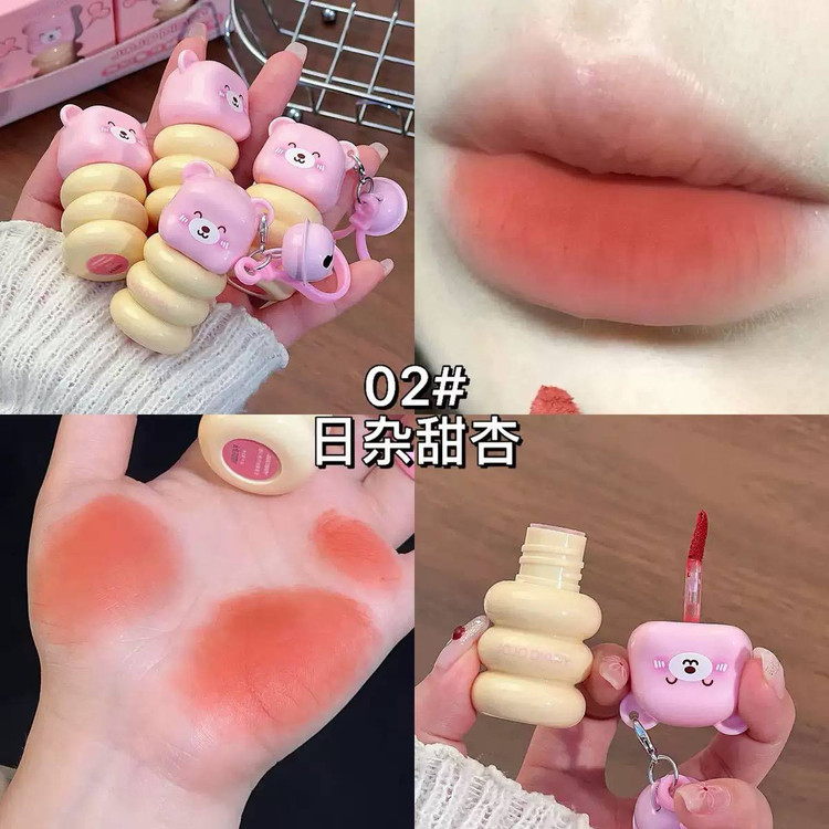 رژلب مایع مخملی فانتزی طرح خرس آویزدار JOJO DIARY