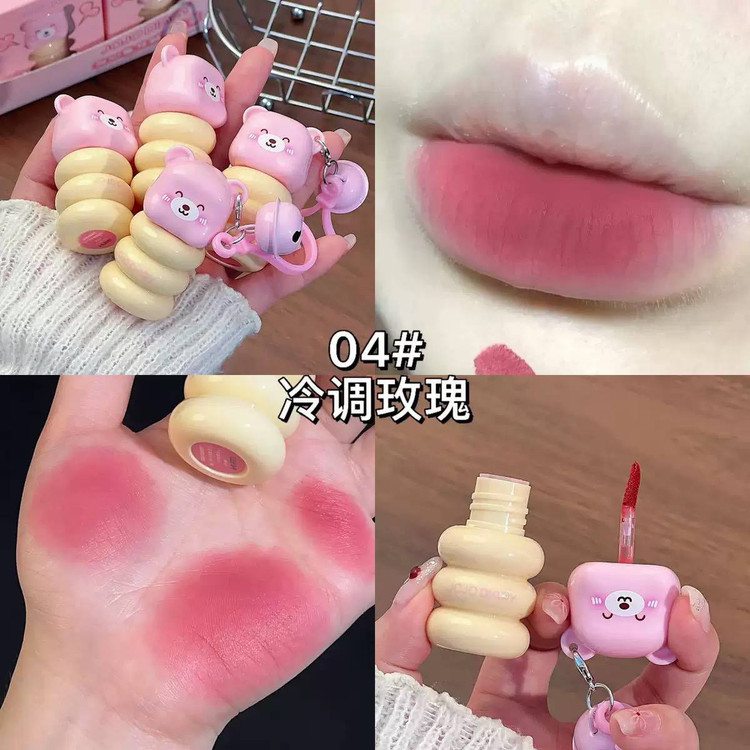 رژلب مایع مخملی فانتزی طرح خرس آویزدار JOJO DIARY