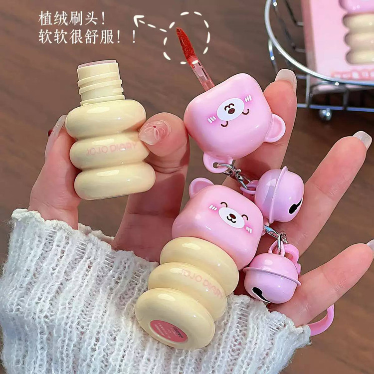 رژلب مایع مخملی فانتزی طرح خرس آویزدار JOJO DIARY