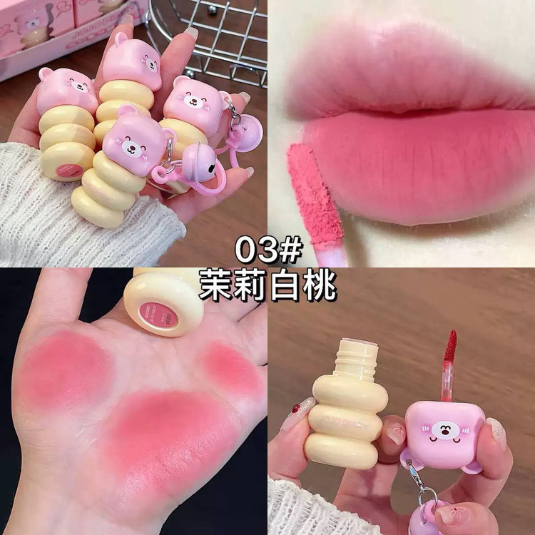 رژلب مایع مخملی فانتزی طرح خرس آویزدار JOJO DIARY