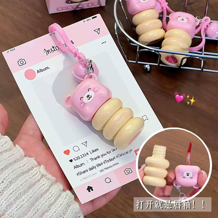 رژلب مایع مخملی فانتزی طرح خرس آویزدار JOJO DIARY