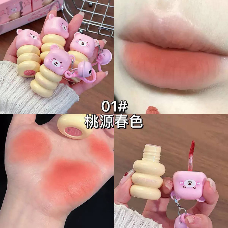 رژلب مایع مخملی فانتزی طرح خرس آویزدار JOJO DIARY