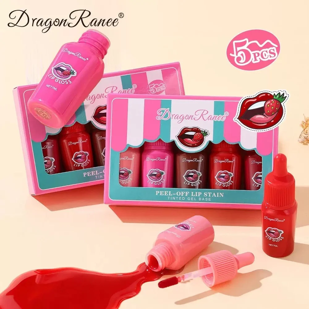 ست رژ لب استخری پیل‌آف Dragon Ranee | پک ۵ عددی